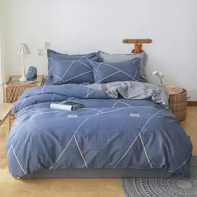 Bedding four-piece cotton cotton twill printing bed sheet quilt cover bed cover Comfortable simple princess style
