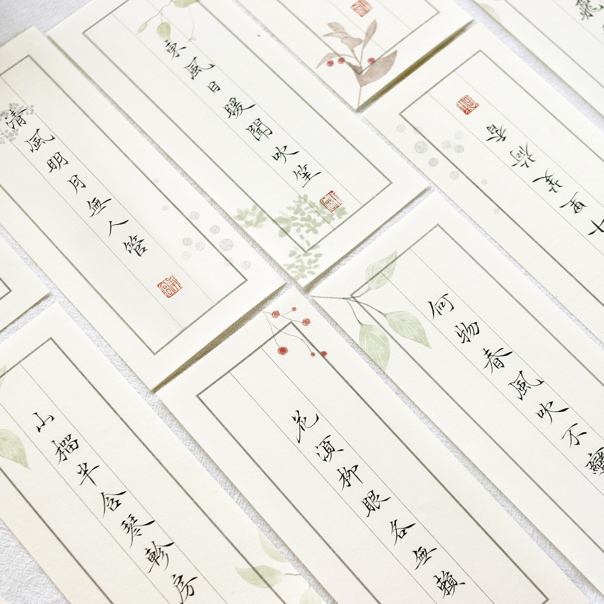 Nangong study flower and grass one-stroke note four seasons plant post-it note Japanese ancient style freehand fresh stationery Yan Xiaoer with the same paragraph