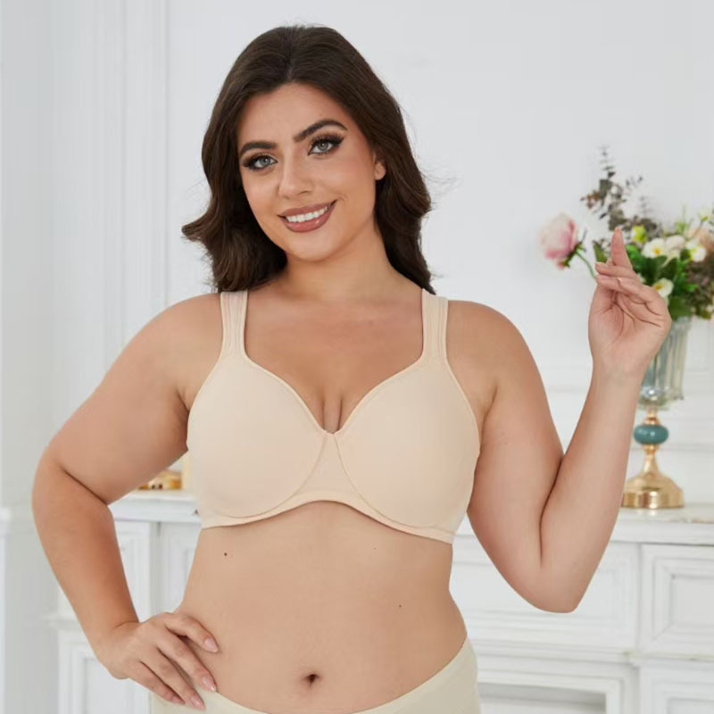 Large Bust Minimizing Bra A0636 Invisible Underwire Seamless Versatile Smooth Large Cup Lingerie European and American Style Bra