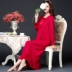 Váy cotton dài tay gợi cảm dài kiểu váy ngủ nữ mùa xuân và mùa đông và mùa đông cộng với size váy chất béo công chúa MM váy ngủ đầm trắng dự tiệc Đêm đầm