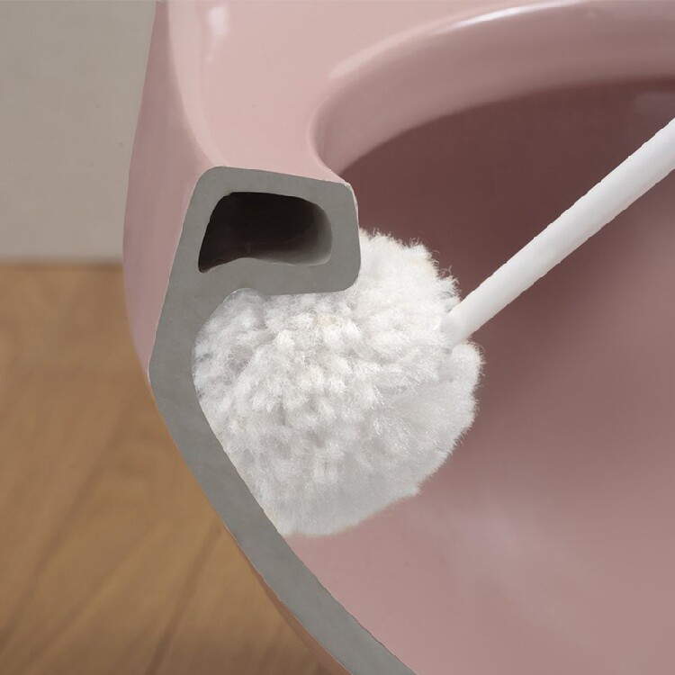 Ultra soft fiber Japanese toilet brush round head soft gross cleaning brush suit free from punching without dead angle decontamination long handle brush