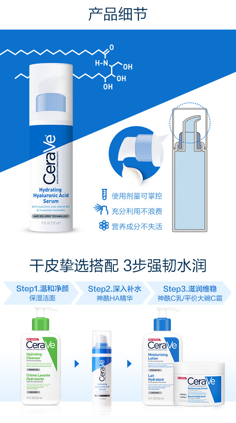 买1送1 适乐肤 CeraVe 神酰HA透明质酸修护保湿精华霜 图4