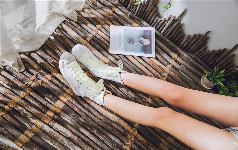 Giày nữ mùa hè cỡ lớn 41 Giày vải cao su Gaobang Dây kéo của phụ nữ 41 Giày ống cao tăng 42 Giày đế bằng cao - Plimsolls shop giày sneaker