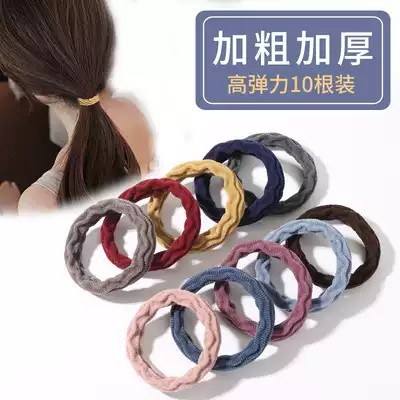 Adult hair tie Hairband rubber band hipster Mori thick Hairband does not hurt hair headwear black ponytail
