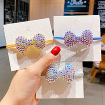 2020 Summer new net red color diamond bow head rope hair accessories children simple do not hurt hair tie