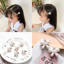 Korean children do not hurt hair small hairpin hair accessories little girl simple headdress Princess flower Pearl Girl hair card