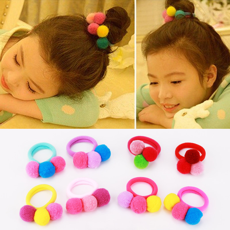 Korean children baby hair ball hair ring does not hurt hair Little girl hair ring Girl rubber band baby hair ring Hair ornament