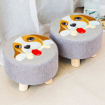 Cartoon fabric stool home multifunctional living room small stool creative sofa side stool entering the door changing shoe stool small round stool