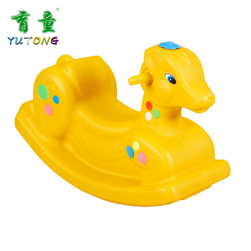 Thickened nursery room inside and outside plastic music small rocking horse home baby children Colour plastic toys rocking Le-Taobao