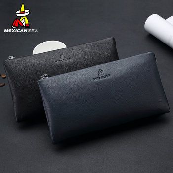 Scarecrow men's handbag men's genuine leather boutique men's bag business first-layer cowhide bag clutch bag clutch wallet trendy
