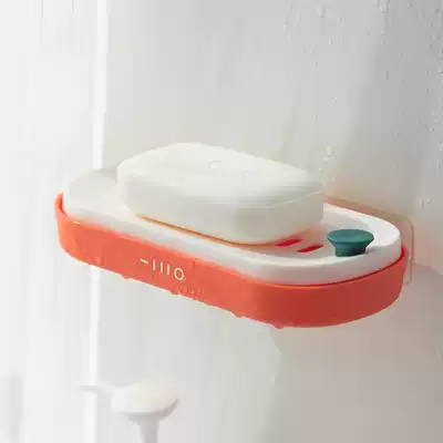 Creative incense box Suction cup wall-mounted fertilizer box rack Cute drain powder room punch-free storage rack plastic box