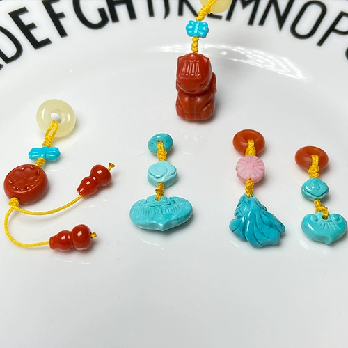 Природная руда, бирюзовые оригинальные бусины, счеты для обучения математике, подвеска, мобильный телефон, резной аксессуар, DIY