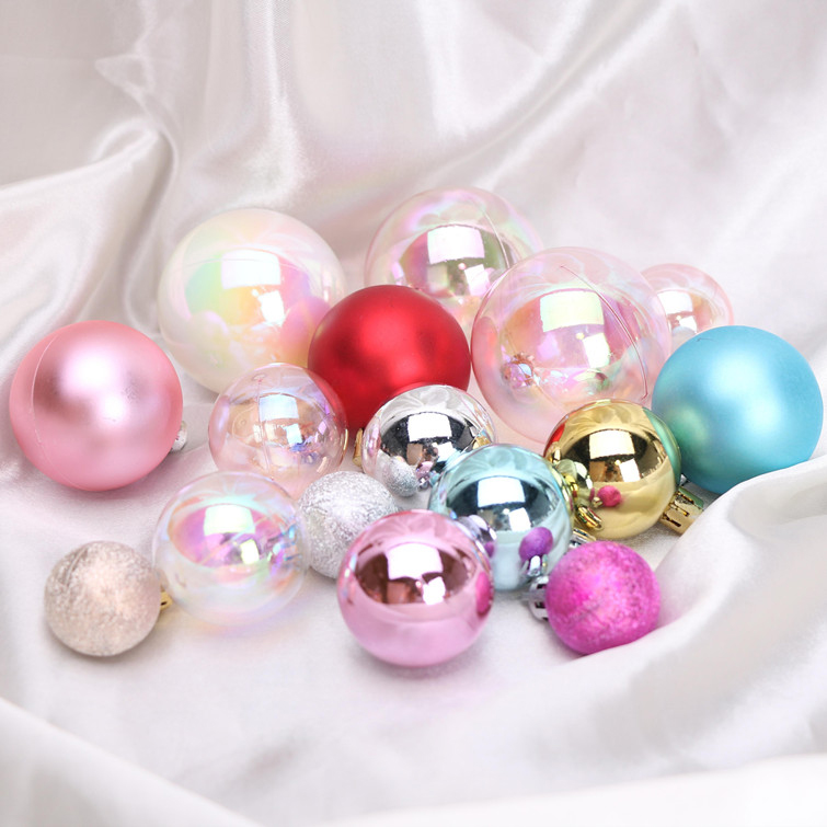 Birthday cake decoration ornament Symphony transparent ball Metal ball Mirror ball Tricolor ball Colorful Christmas ball plug-in