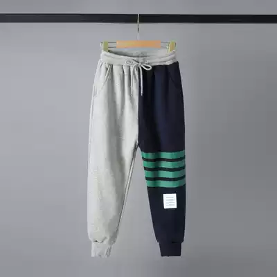 Children's tb sweatpants Men's and women's spring and summer casual stitching slim pants Close up drawstring cigarette tube pants Sports pants
