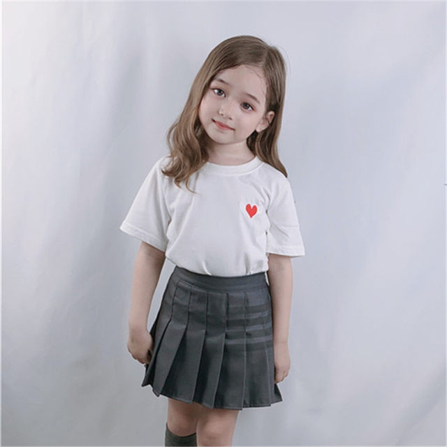 Spring and summer slim high-waisted versatility college-style suit material TB pleated skirt A-line skirt skirt short skirt pants for girls