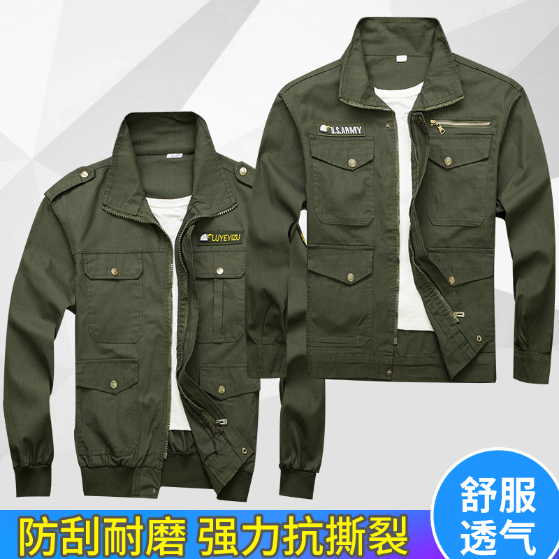 Work Clothes Men's Tops Wear-Resistant Pure Cotton Spring and Autumn Work Clothes Labor Protection Clothing Single Piece Welding Clothes Anti-Scalding Welder Clothing