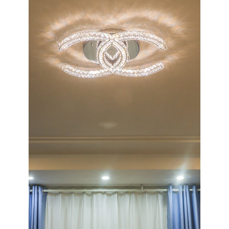 Room bedroom lamp modern minimalist living room dining room Yang atmosphere cap room creative personality crystal LED ceiling lamps