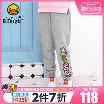 B Duck small yellow Duck childrens clothing pants for girls 2020 Autumn New Tide childrens knitted pants childrens foot sports trousers