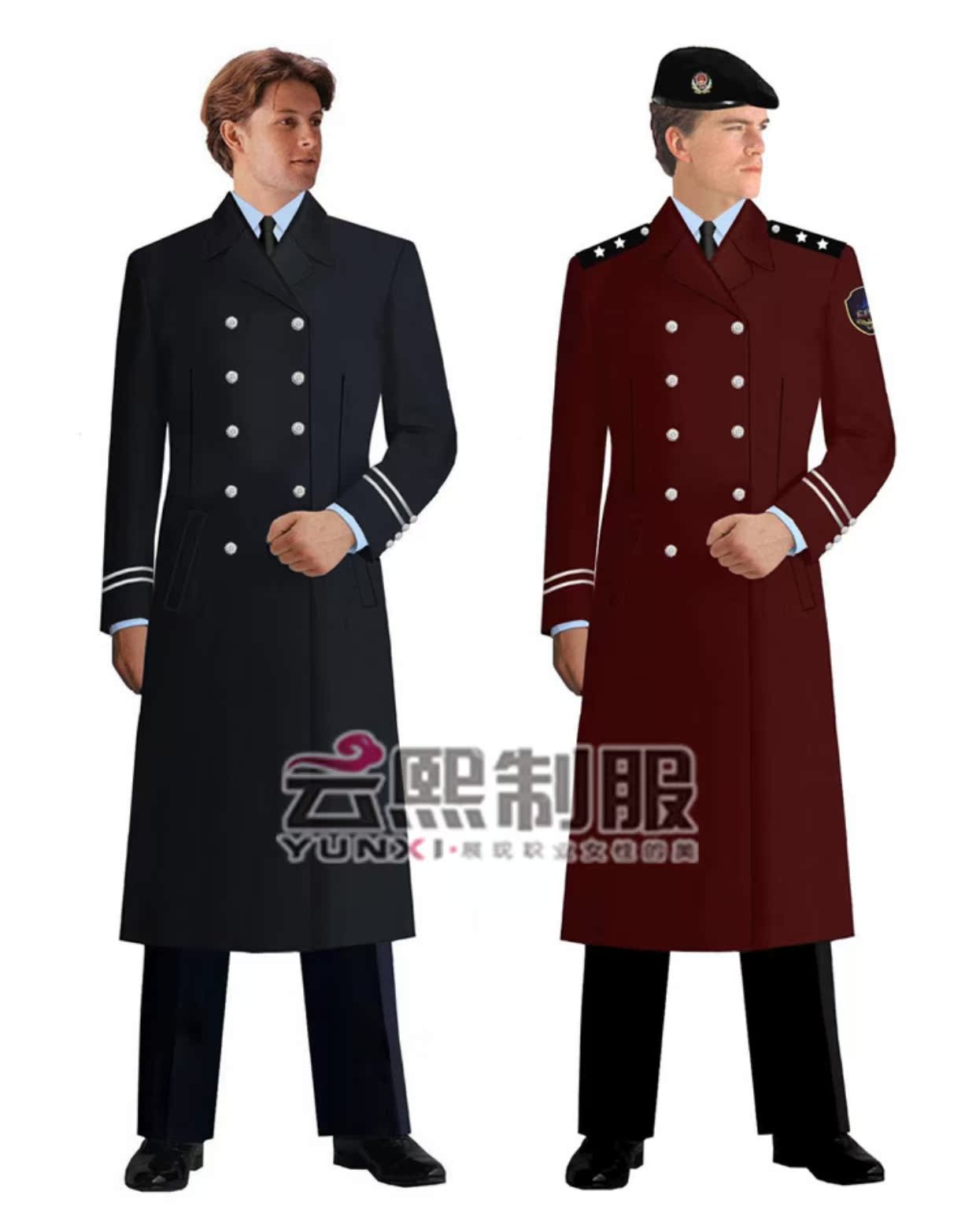 Áo len tùy chỉnh Khách sạn Doorman Chào mừng Khách sạn Nghi thức bảo mật dày Trung bình Quần áo bảo hộ lao động nam mùa đông áo khoác nam
