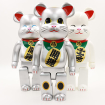 Building block bear bearbrick violent bear Lucky cat Blind box Hand-made model toy doll household ornaments 400%