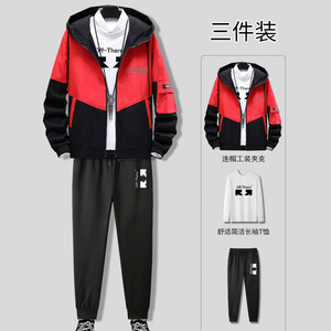 3件套】休闲套装男士2020春秋连帽