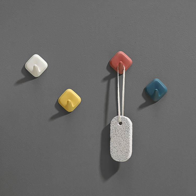 Four hooks punch-free kitchen powder room hook door rear hook strong sticky hook clothes seamless hook wall hanging