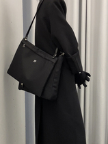 Meijia FUZZYKON double bag folding black three-dimensional messenger bag