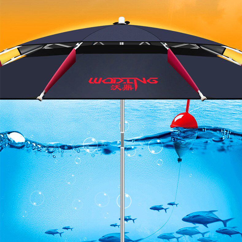 2 2m three-fold universal alloy fishing umbrella-folding ultra-short anti-storm sun protection thick fabric umbrella fishing umbrella
