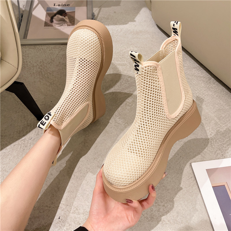 Net boots Martin boots Women Summer slim Breathable 2022 Spring Autumn Single Boots Mesh Yarn Hollowed-out Cool Boots Chelsea Short Boots
