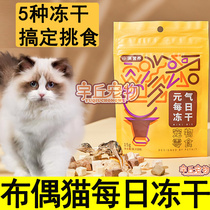 Blue bib Puppet cat Daily Freeze-dried Hair Blush Fertilizer Main Grain Mix Staple Grain Nutrient Cat Used Freeze-dried To Pick Up Cat Food