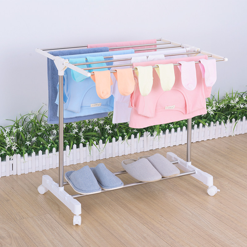 Stainless Steel Floor Hair Towel Rack Fold Indoor Make-up Room Mini Baby Diaper Cool Sunburn Home balcony Clothes