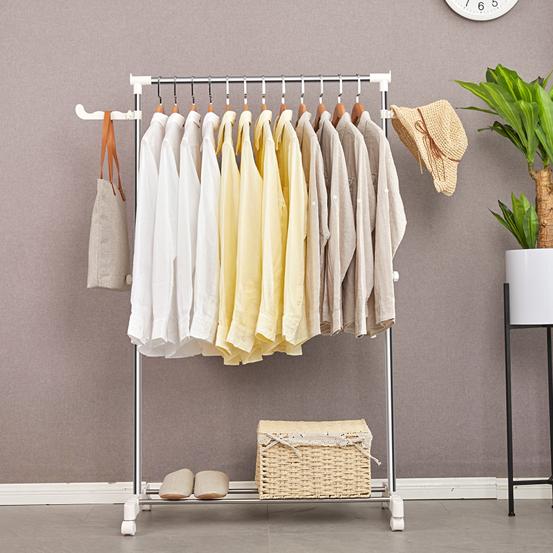 Billion-billionaire single-rod stainless steel landing drying frame simple balcony lifting drying rod indoor stretching hanger frame