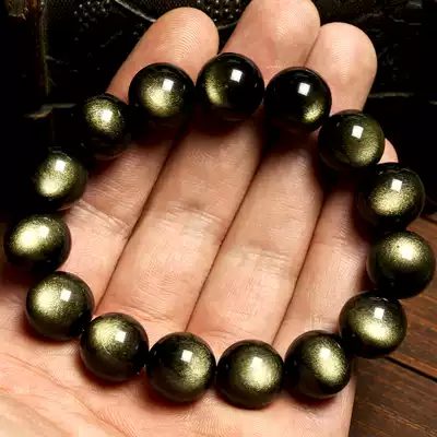 Thousand Xunyu Wujin obsidian hand man crystal personality gold obsidian hand couple bracelet male Lady