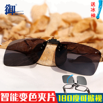 Royal brand fishing glasses smart color change clip driving anti-glare HD polarizer myopia look at Drift glasses