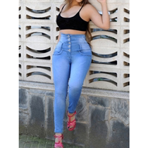 women high waist jeans elastic women high waist denim jeans stretch NZK-656