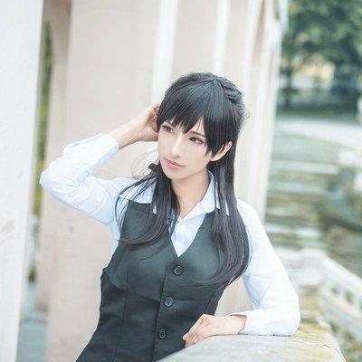 taobao agent The master altar Jiuyun pupil Sun Yan cosplay anime wig black 70cm long hair can be daily GS-