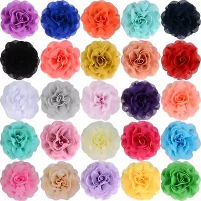 DIY jewelry accessories shoe flower mao hua garment accessories 8cm Pearl chiffon manual stereo cloth flowers