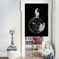 Door curtain Starry Sky series creative ins fabric partition curtain door toilet short curtain half curtain kitchen living room curtain