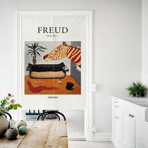 Door curtain cute kitchen curtain hanging curtain fabric oil fume partition curtain home restaurant feng shui curtain custom half curtain