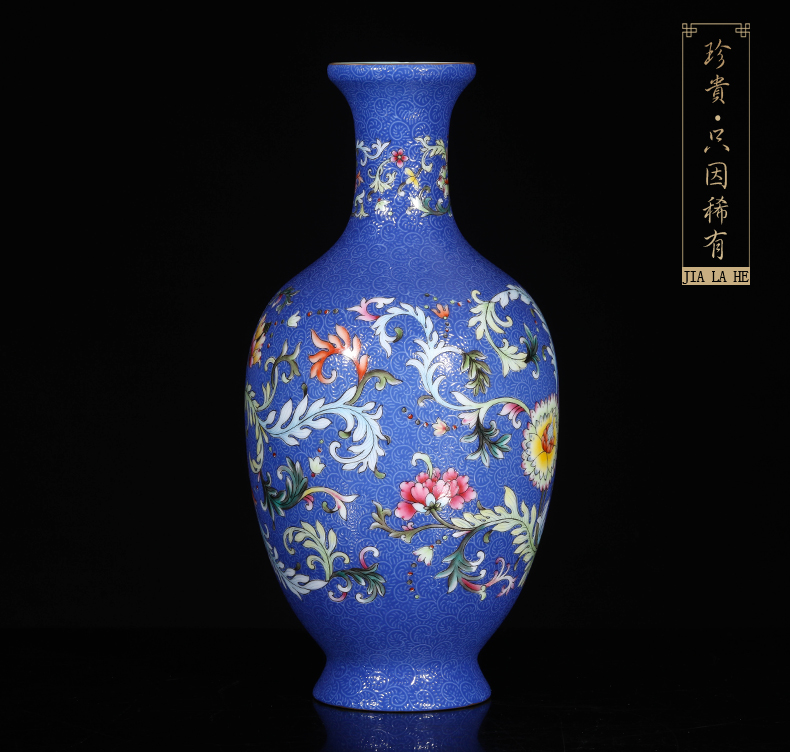 Jia lage jingdezhen ceramic YangShiQi the qing qianlong magnetic tyres and name the color blue icing on the cake goddess of mercy bottle