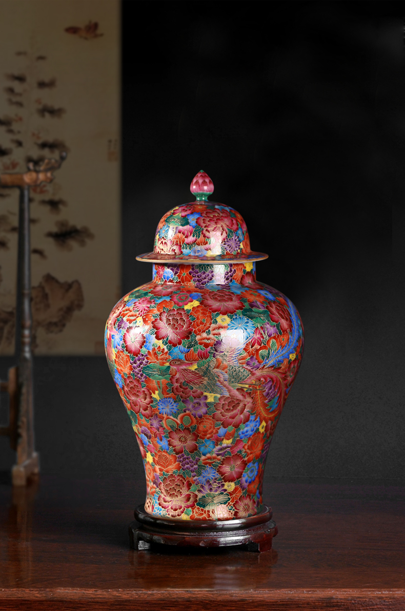 Jia lage jingdezhen ceramics imitation the qing qianlong general wire inlay enamel see colour tank decoration penjing collection vases