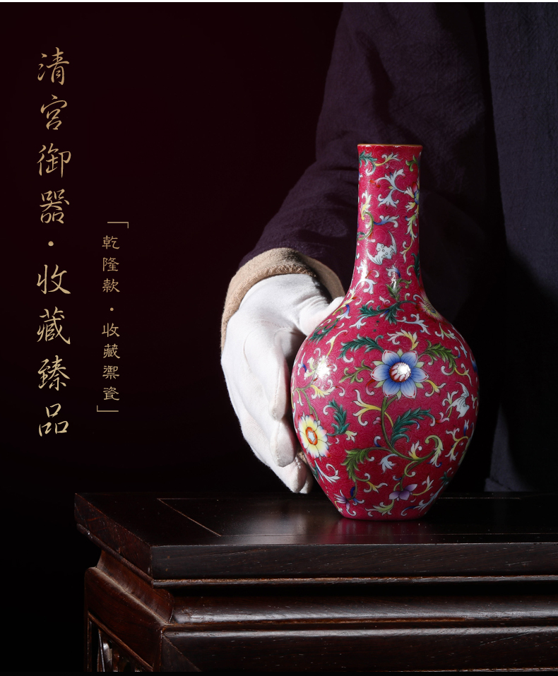 Jia lage jingdezhen ceramic vase that occupy the home interior furnishing articles YangShiQi system the see colour red to the icing on the cake gall bladder