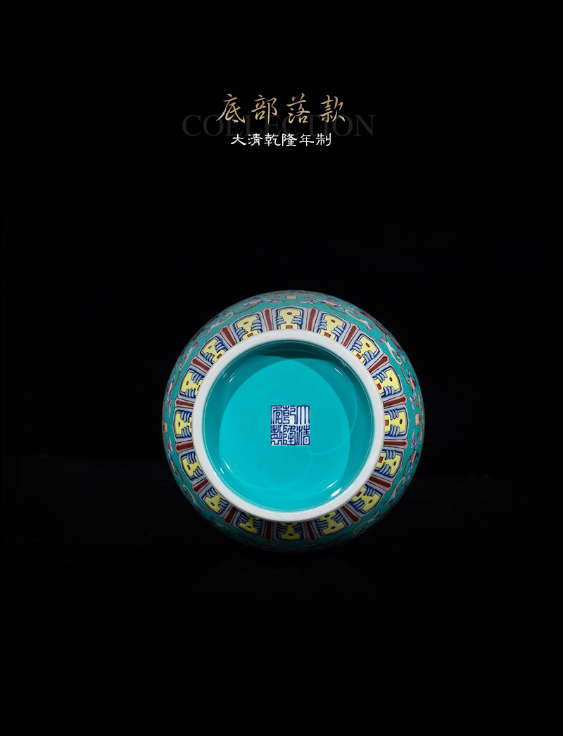 Jia lage jingdezhen ceramic vase YangShiQi up is colored enamel blue purple flower pattern design in China