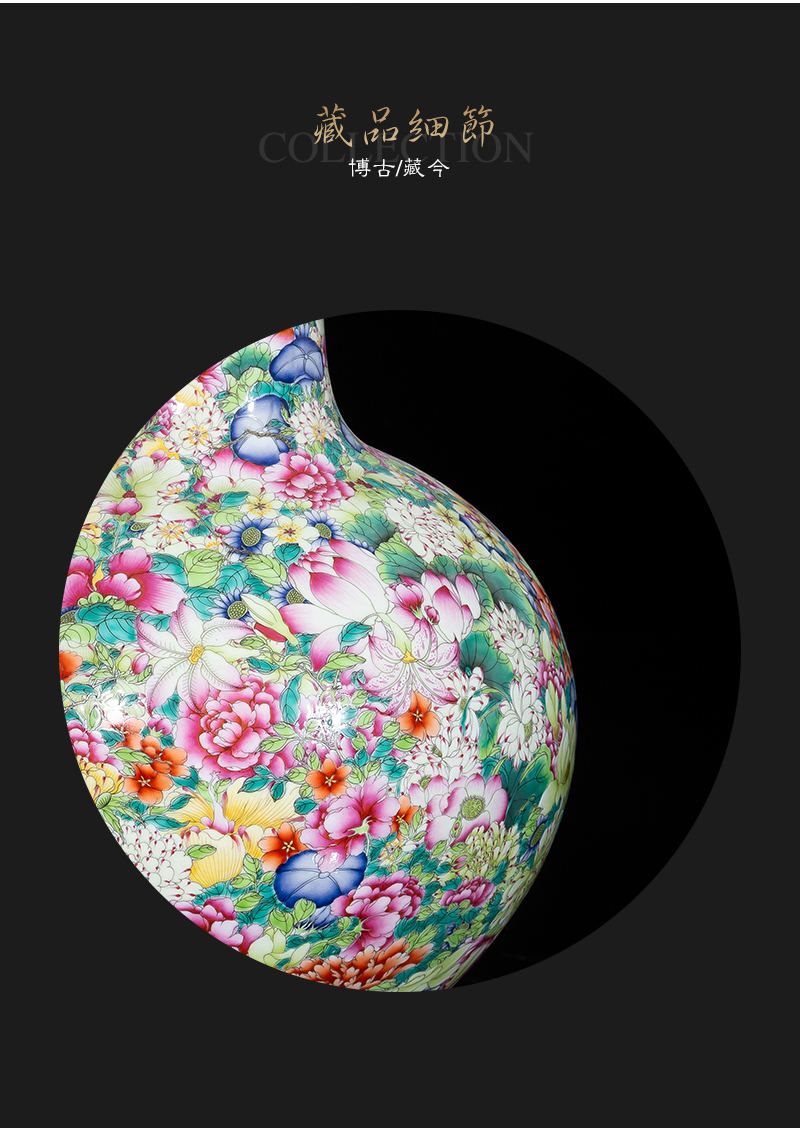 Jia lage jingdezhen ceramic vase YangShiQi landing after carved the qing qianlong enamel bottle of flower is not be born