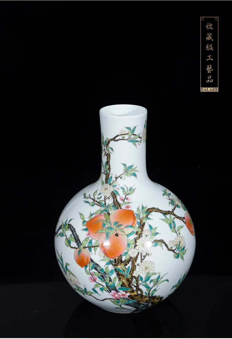 Jia lage jingdezhen ceramic vase YangShiQi up is pastel peach tree furnishing articles hand - made of porcelain