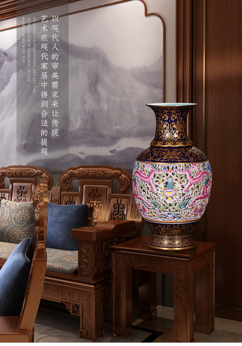 Jia YangShiQi master hand sharply lage jingdezhen ceramics glaze high - end living room decoration vase