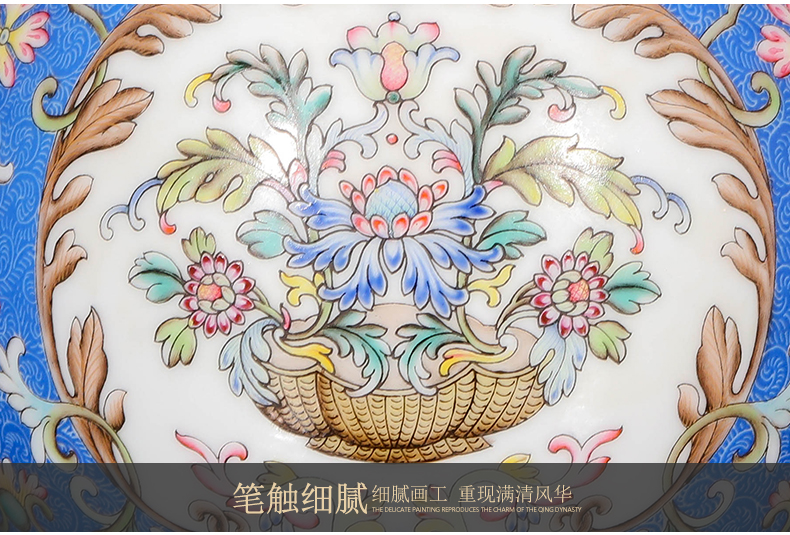 Yang Shiqi ceramic qianlong palace style blue brocade medallion and name pastel blue lines gall bladder
