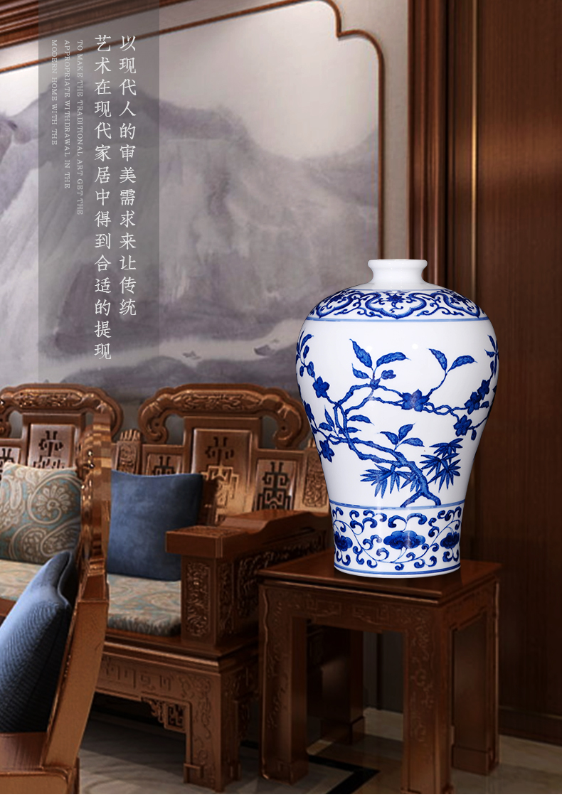 Jia lage hand - made antique vase jingdezhen ceramic bottle furnishing articles sitting room of new Chinese rich ancient frame of blue and white porcelain porcelain