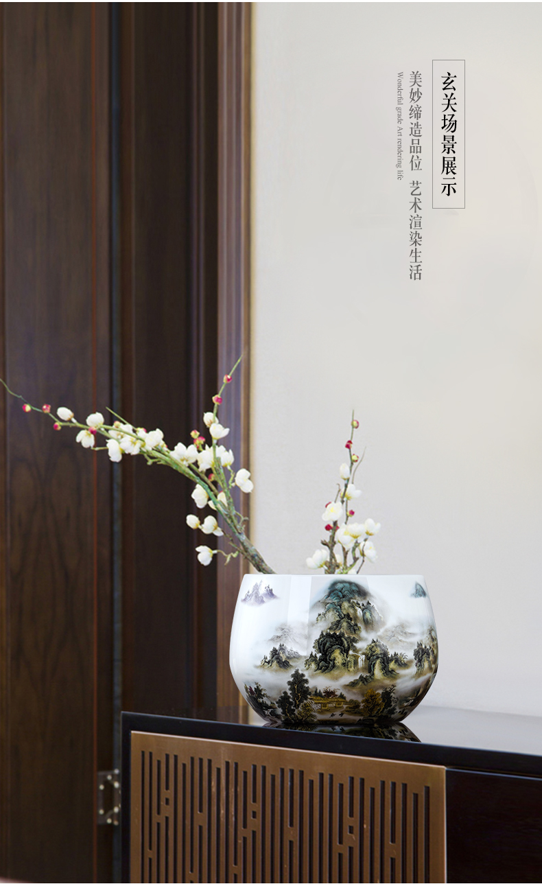Cornucopia of jingdezhen ceramics flowerpots and calligraphy cylinder sitting room porch TV ark adornment of Chinese style household furnishing articles