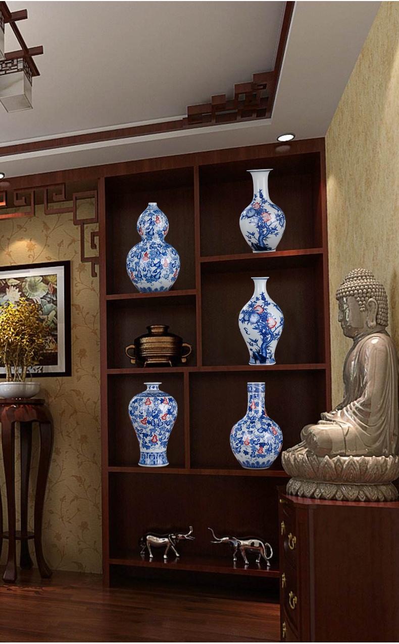 Jingdezhen ceramics by hand antique vase of blue and white porcelain vase household act the role ofing is tasted furnishing articles furnishing articles sitting room porch